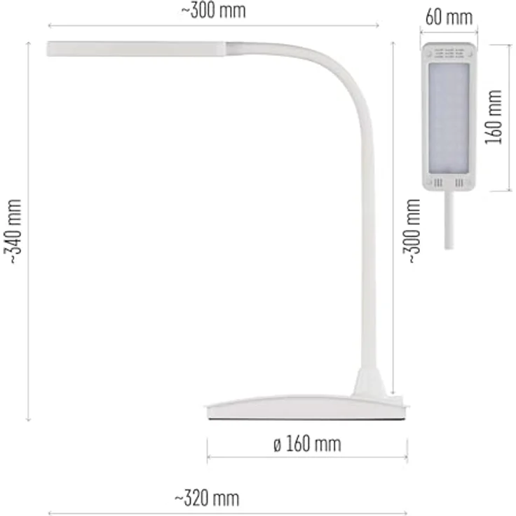 EMOS LED Tischlampe EDDY, 6 Watt, 480 lm, dimmbar, einstellbare Lichtfarbe 3000 K, 4500 K, 6800 K, Lebensdauer 30.000 Stunden, weiß, Z7599W – Bild 7