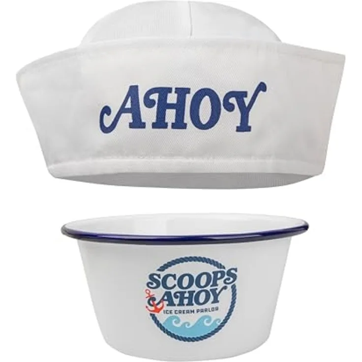 Cinereplicas Suppenschüssel Stranger Things Eiscreme-Schüssel mit Matrosenmütze Scoops Ahoy