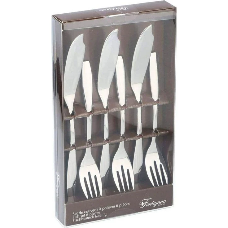 Fischbesteck Set 6tlg. Edelstahl Besteckset Fischmesser und Gabel Tafelbesteck – Bild 2