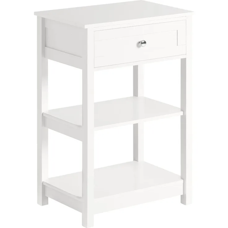 SoBuy FBT46-W Nachttisch, MDF, Lackiert, Weiß, 45 x 68 x 30 cm