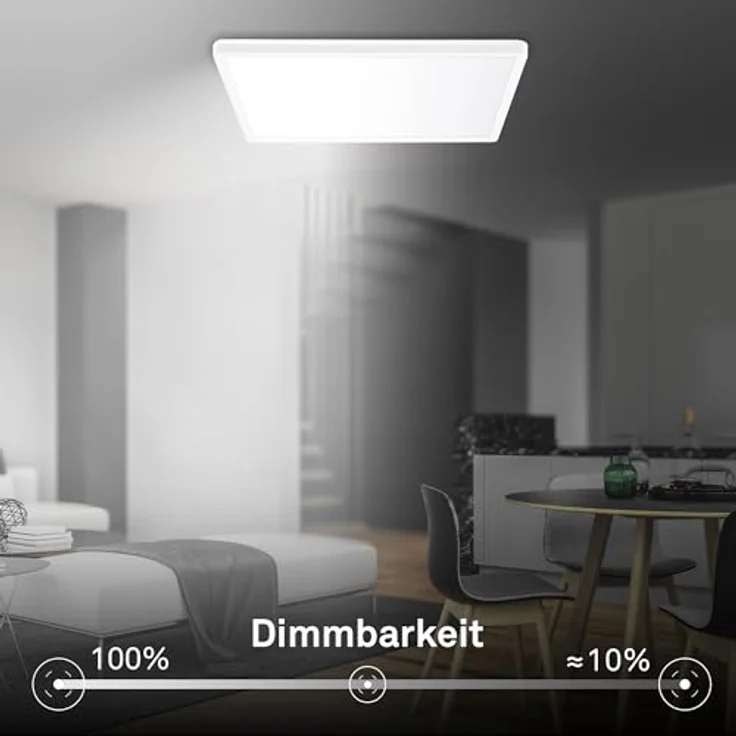 BRILONER - EEK A LED Panel Effizient mit 14W bei 3000lm, ca. 50.000h Licht, flach, CCT, indirektes Licht, LED Lampe, Deckenleuchte, Wohnzimmerlampe, Deckenlampe, Flurlampe, 42 x 42 x 3 cm, Weiß – Bild 9