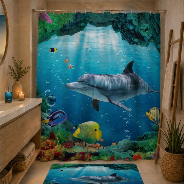 Sanilo Duschvorhang 180 x 200 cm, viele schöne Duschvorhänge zur Auswahl Breite 180 cm, 100% wasserdicht, Anti-Schimmel-Effekt, hochwertige Qualität – Bild 2
