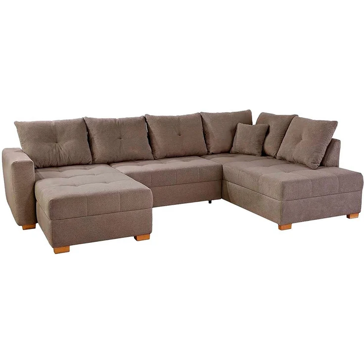 Jockenhöfer Gruppe Wohnlandschaft Abby U-Form, B: 313 cm, mit Bettfunktion, Bettkasten & Zierkissen – Bild 5