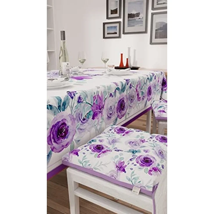 PETTI Artigiani Italiani - Tischdecke, schmutzabweisend, rechteckig, für Küchentisch, Blumenmuster, 02 x 6 Sitzer (140 x 180 cm), 100% Made in Italy – Bild 2