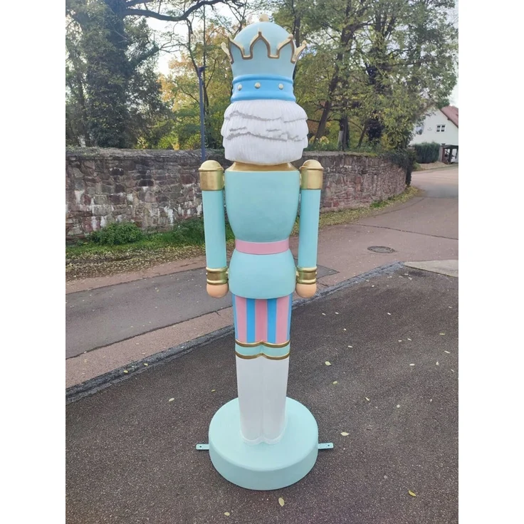 XXL Premium Nussknacker auf Standfuss 200 cm Garten Deko Figur Weihnachtsmann v2 – Bild 4