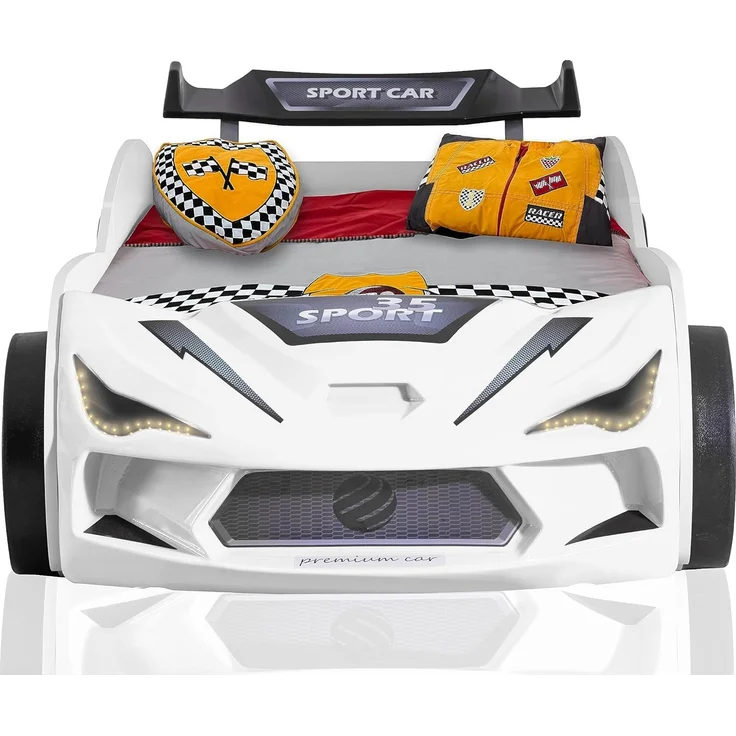 Autobett Kinderbett "Rio" 90x200 Carbon mit LED Leuchte inkl. Lattenrost - Varianten – Bild 6