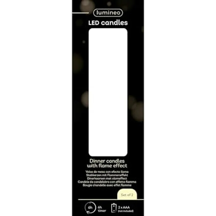 Lumineo LED-Kerze, Timer, warmweiß, LED Kerzen 14,5cm mit Timer Wachs 2 Stück Creme / Warmweiß – Bild 4