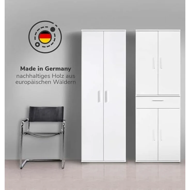 mokebo Schrank-Set Die Allzweckwaffe, (2er-Set), Stauraum-Set aus Aktenschrank & Mehrzweckschrank in Grau – Bild 2