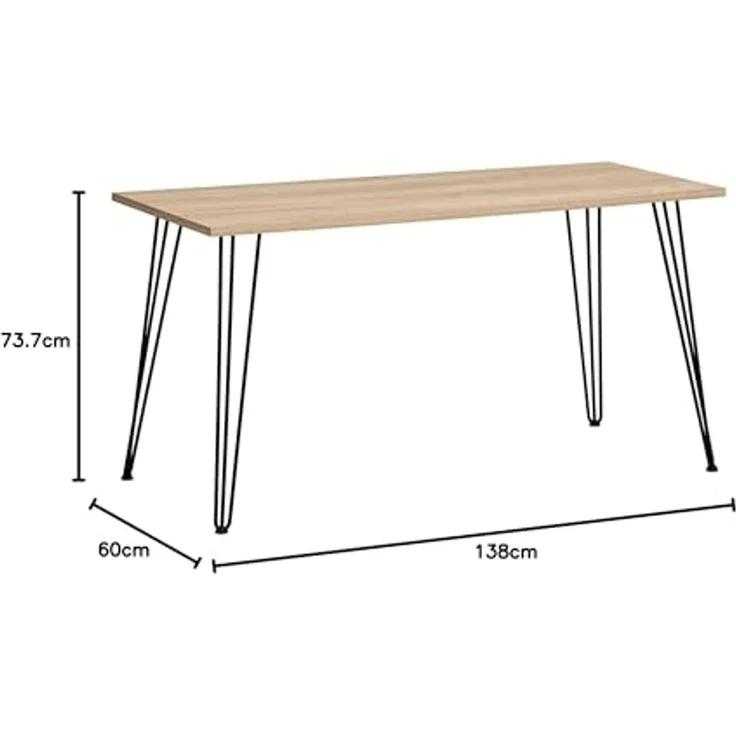 Schildmeyer Schreibtisch Emmik 702039, weißeiche Dekor, 138 x 60 x 73,7 cm – Bild 3