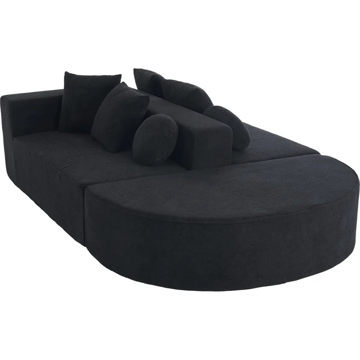ZUBALIYA Modulares Sofa mit Chenille - Bezug, mit breiten Armlehnen, modular aufgebaut, mit Schaumstoffpolsterung – Bild 16