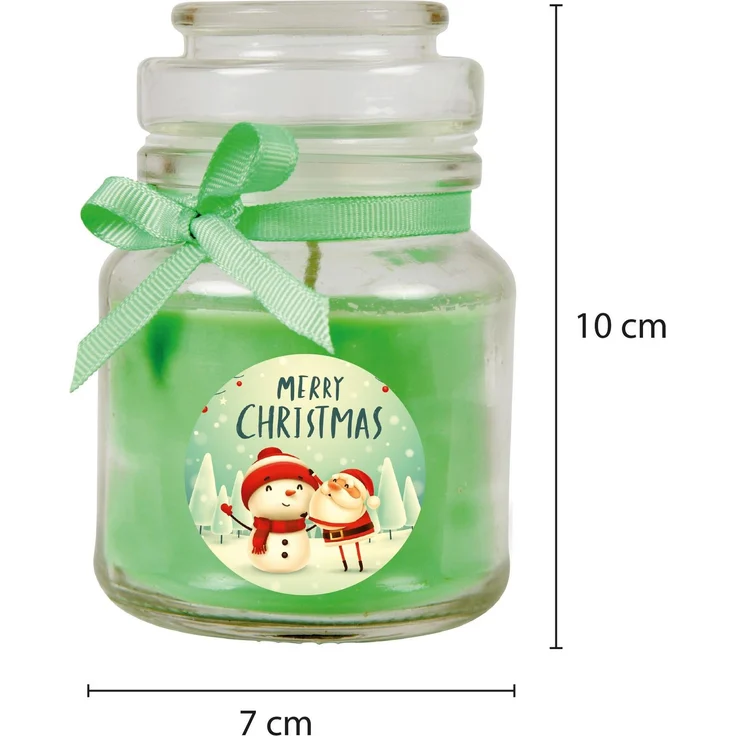 Duftkerze im Glas - Weihnachten Grün - Bonbon 120gr ( 30h ) – Bild 2
