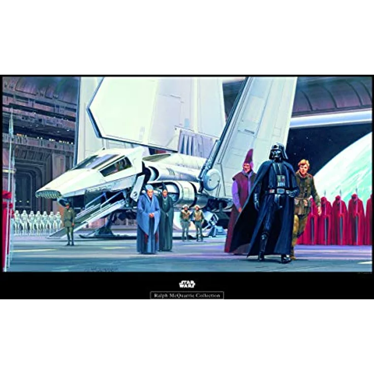 Komar Wandbild Star Wars Classic RMQ Death Star Shuttle Dock, Kunstdruck 70 x 50 cm, ohne Rahmen, fotorealistische Druckqualität, für Kinder- und Jugendzimmer