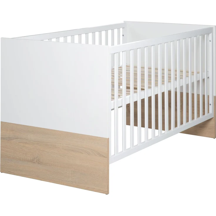 roba Kinderbett 'Gabriella' - 70 x 140 cm - höhenverstellbar - 3 Schlupfsprossen - Weiß / Eiche – Bild 1