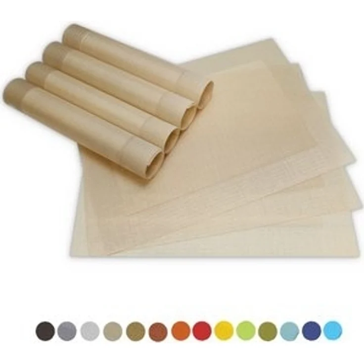 matches21 HOME & HOBBY Platzset Tischsets BORDA 8er Set Champagner als Tischuntersetzer, (8-St), Abwaschbare Platzsets als Tischunterlagen für Ess-Tisch Tisch-Deko – Bild 6