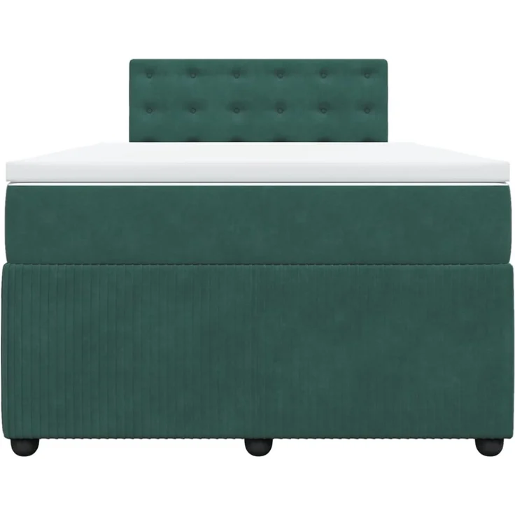 vidaXL Boxspringbett mit Matratze Dunkelgrün 120x200 cm Samt 3287725 – Bild 4