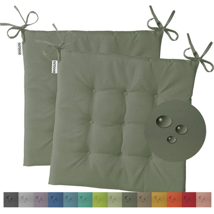 heimtexland Sitzkissen Outdoor Stuhlkissen Garten Stuhlpolster wetterfest, schmutz- und wasserabweisend I UV-beständig I 40 x 40 x 3 cm – Bild 1