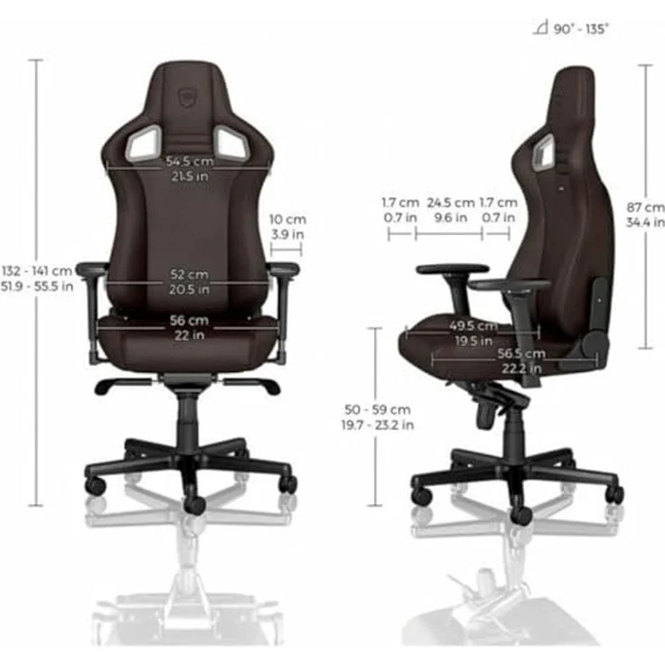 noblechairs Epic Gaming Stuhl - Bürostuhl - Schreibtischstuhl - Hybrid-Kunstleder - Inklusive Kissen - Java Edition – Bild 3