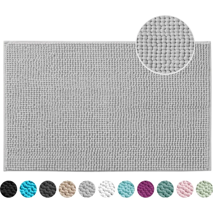 OTTO home Badematte Vanessa Chenille, Standard & Premium, 15mm oder 20mm, auch als 2er Set, rutschhemmend beschichtet, schnell trocknend, strapazierfähig, fußbodenheizungsgeeignet, Polyester, rechteckig, Uni Farben, besonders weich, flauschig, Badvorleger – Bild 1