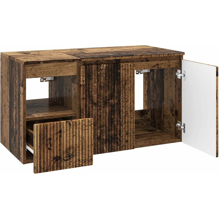 vidaXL Badezimmerschrank-Set 2 stk. Altholz 92,5 x 44,5 x 50 cm 3404122 – Bild 4
