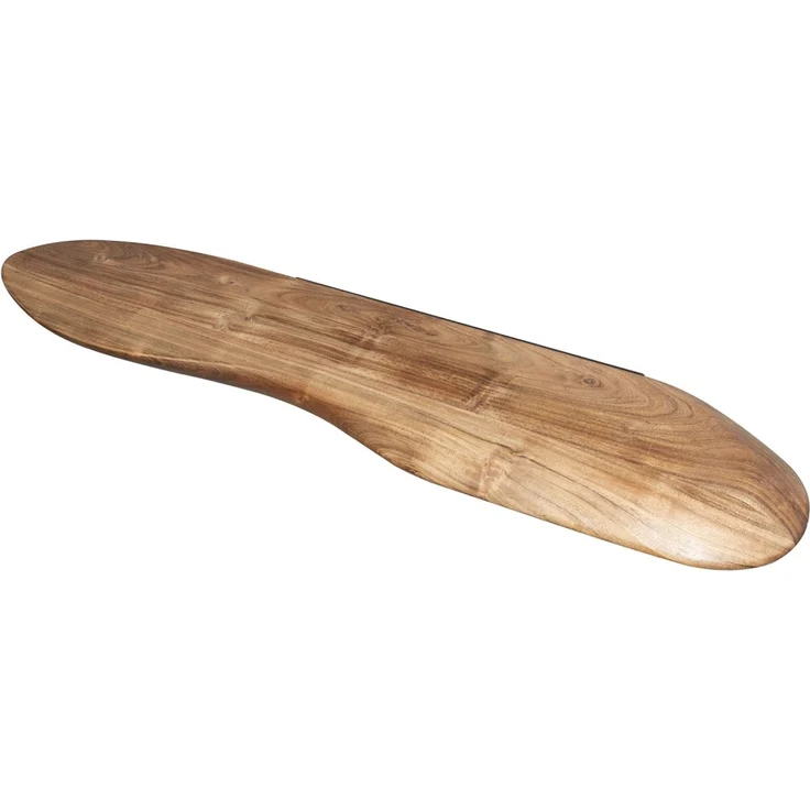 Wandregal Yore aus massivem Akazienholz, organisches Design mit Baumkante, Braun, 90 cm – Bild 3
