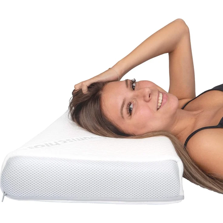 Traumschloss Nackenstützkissen Comfort, Füllung: Viskoschaum, Bezug: Polyester, Rückenschläfer, Seitenschläfer, Bauchschläfer, besonders soft mit aufwendigem 3D Würfelschnitt – Bild 3
