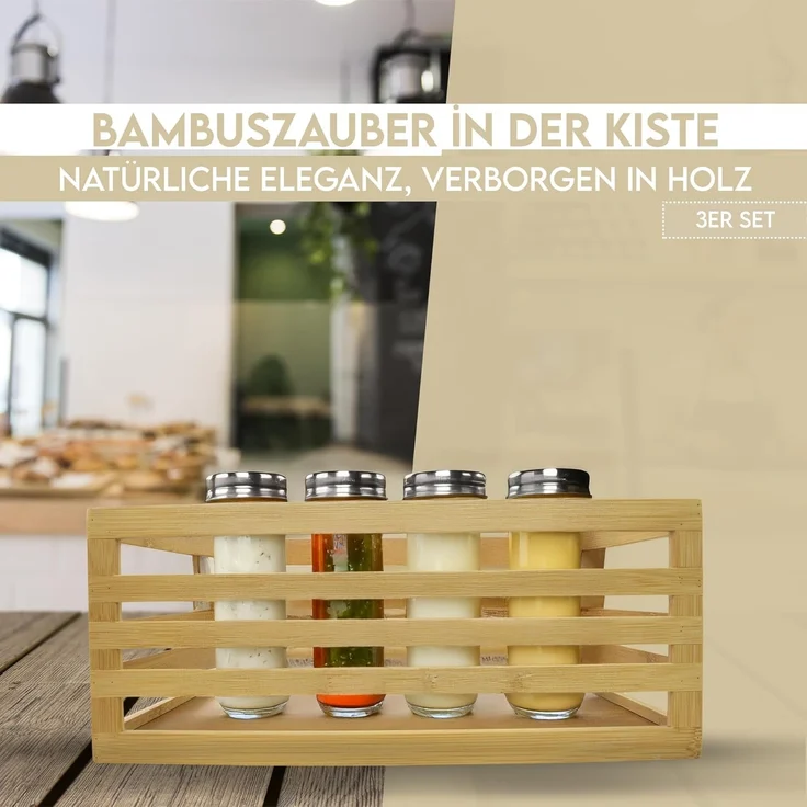 hausleben Aufbewahrungsbox Holzboxen zur Aufbewahrung 3er Set Küche, Bad, Wohnen (1 St), Dekorative Ordnungshelfer mit natürlicher Eleganz – Bild 2