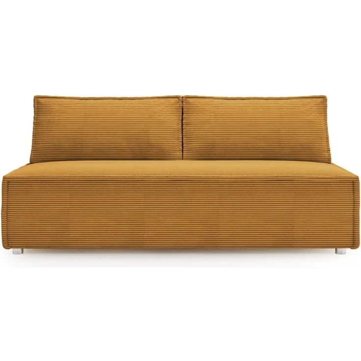 Sofa Designersofa AMANDA 3-Sitzer mit Schlaffunktion in Stoff Poso Honiggelb – Bild 2