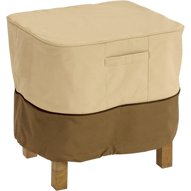 Classic Accessories Veranda Haltbare Möbelabdeckung für quadratische Gartenottomane-Sitzhocker L