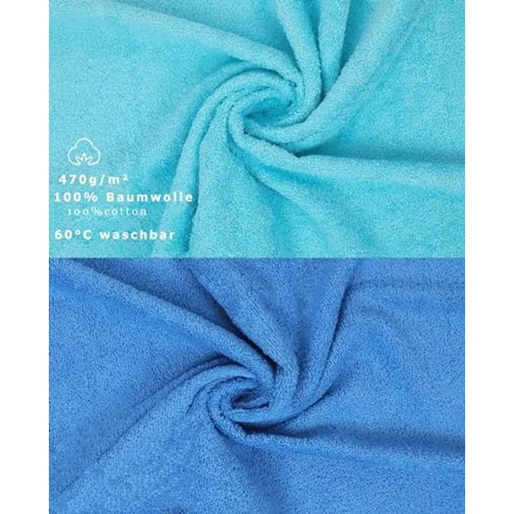 Betz Waschhandschuh 10 Stück Premium 16x21 cm Farbe türkis und hellblau, (Set, 10-St) – Bild 3