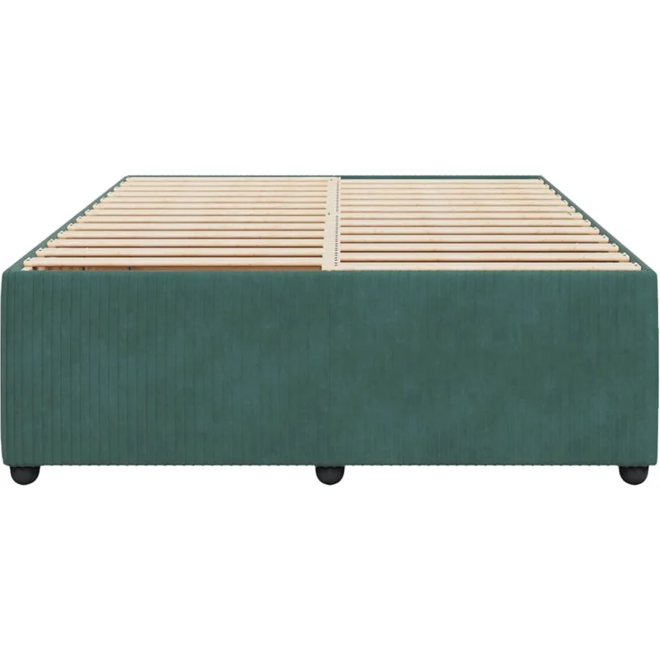 vidaXL Bettgestell ohne Matratze Dunkelgrün 140x190 cm Samt 3285009 – Bild 4