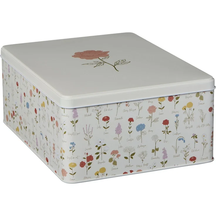 Ib Laursen - Vorratsdose Dose mit Deckel Blumenmuster 20x11x27cm Metall 32992-00 – Bild 4