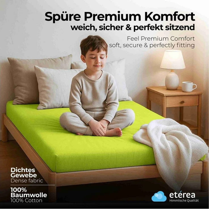 etérea Himmlische Qualität Spannbettlaken etérea Comfort Jersey Spannbettlaken, Jersey, Gummizug: rundum, (1 Stück) – Bild 2