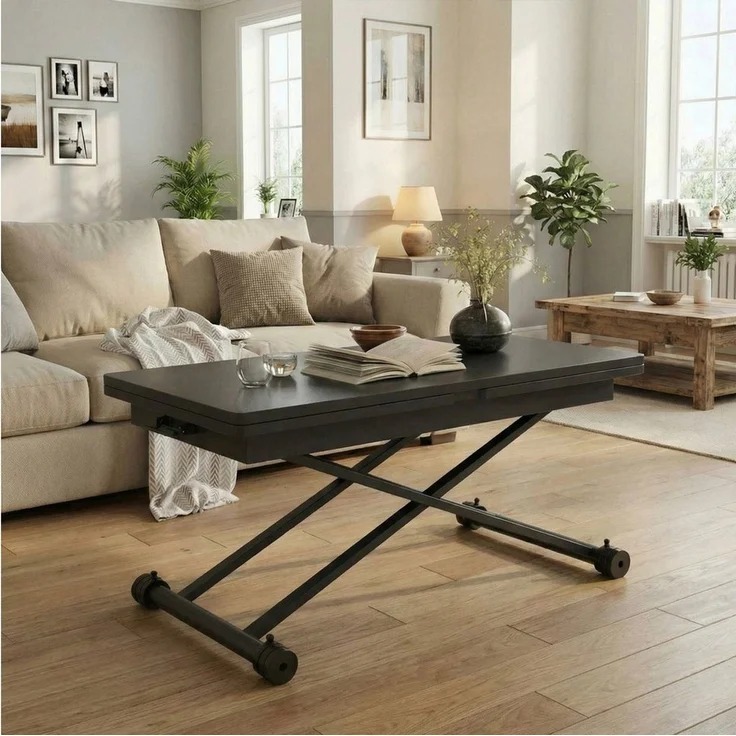 VOWNER Couchtisch 3-in-1, Höhenverstellbar & Ausziehbar, Esstisch, Wohnzimmertisch (1-St), Platzsparend & Umwandelbar für Ess- & Wohnzimmer – Bild 5