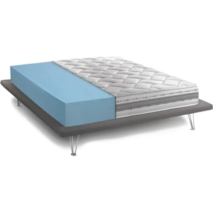 Talamo Italia - Sveva-Doppelmatratze, herausnehmbare Memory-Schaum- und Waterfoam-Matratze, 100 % Made in Italy, milbenhemmend und hypoallergen, 180 x 200 x 21 cm – Bild 3