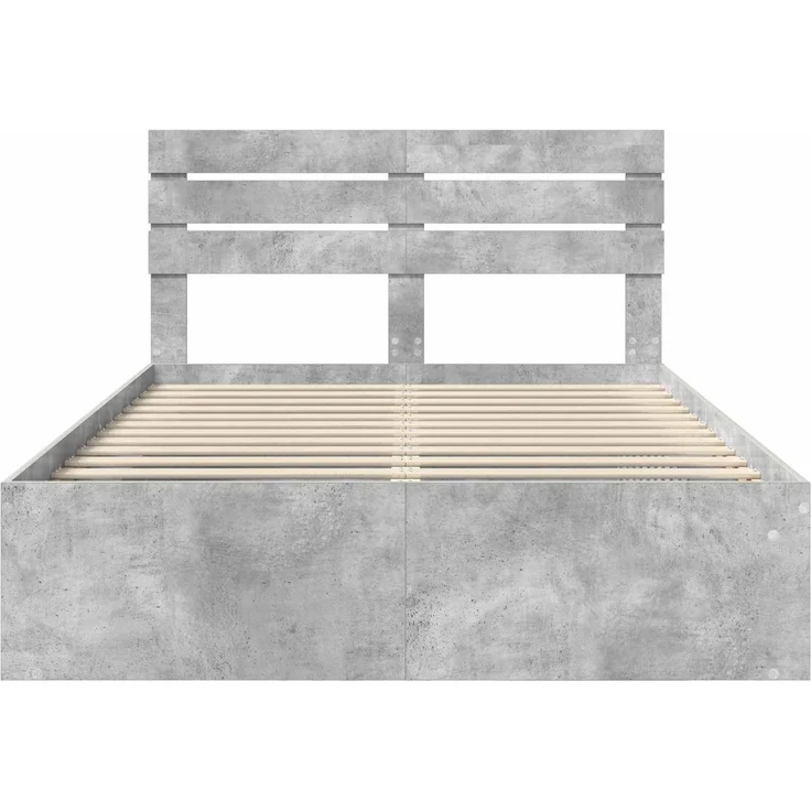 vidaXL Bettrahmen mit Kopfteil Beton 160 x 200 cm Massives Kiefernholz 3411394 – Bild 6