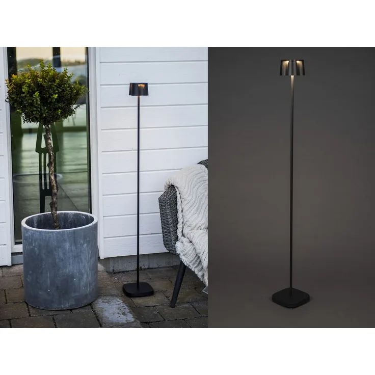 KONSTSMIDE Nice Akku Stehleuchte IP54 schwarz dimmbar 2700/3000K