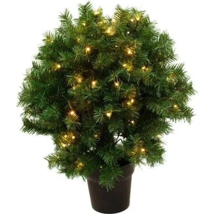 Künstlicher Weihnachtsbaum in Kugelform im Topf Höhe 70 cm 120 LED-Lichter. 230 Volt (780-191)