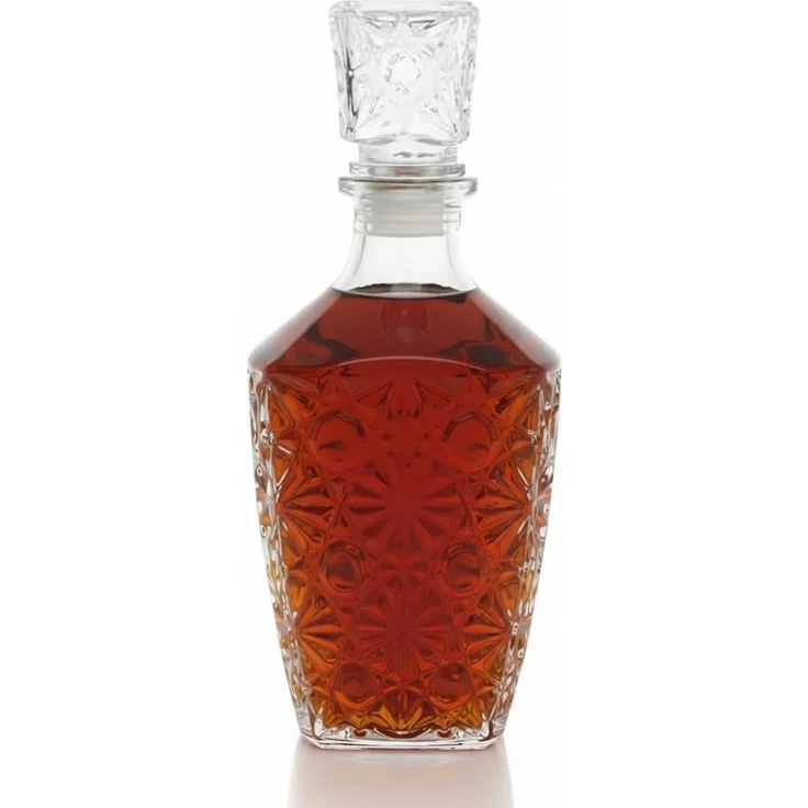 Provance Karaffe Whiskey Karaffe aus Glas Verschluss 900ml, (Set, 1x Flasche 1x Deckel), 900ml Fassungsvermögen