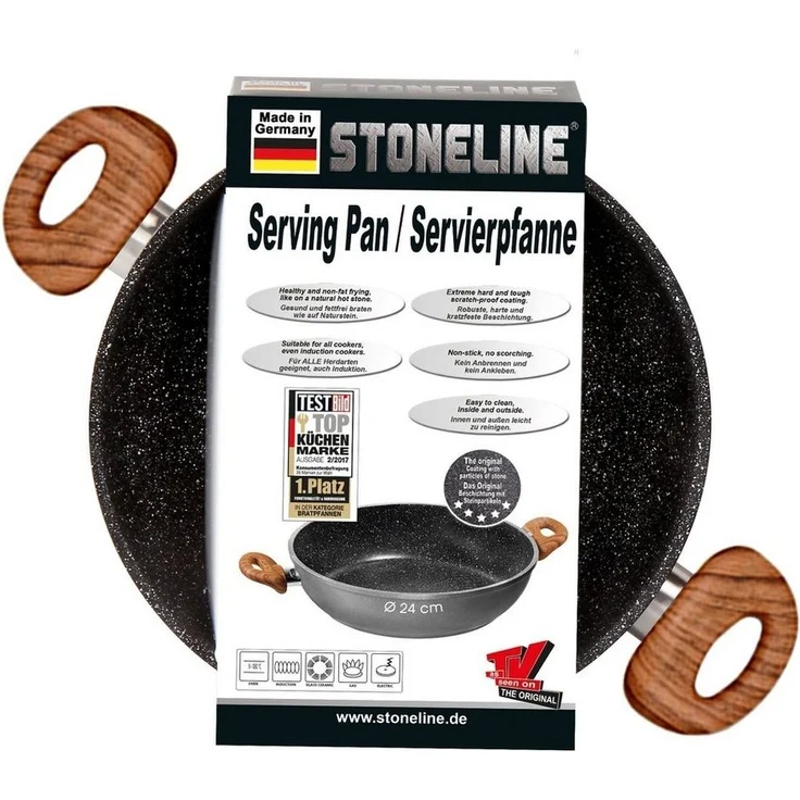 STONELINE Servierpfanne, Made in Germany, Antihaftbeschichtung mit echten Steinpartikeln, Aluminium – Bild 2