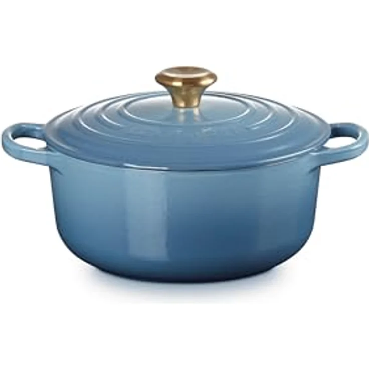 Le Creuset Signature Gusseisen-Bräter mit Deckel, Ø 20 cm, Rund, Für alle Herdarten und Induktion geeignet, Volumen: 2,4 l, 3,092 kg, Chambray, 21177204344441 – Bild 2