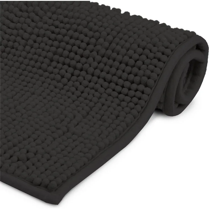 Beautissu Badematte Badezimmerteppich BeauMare WR rutschfest 80x50 cm Schwarz