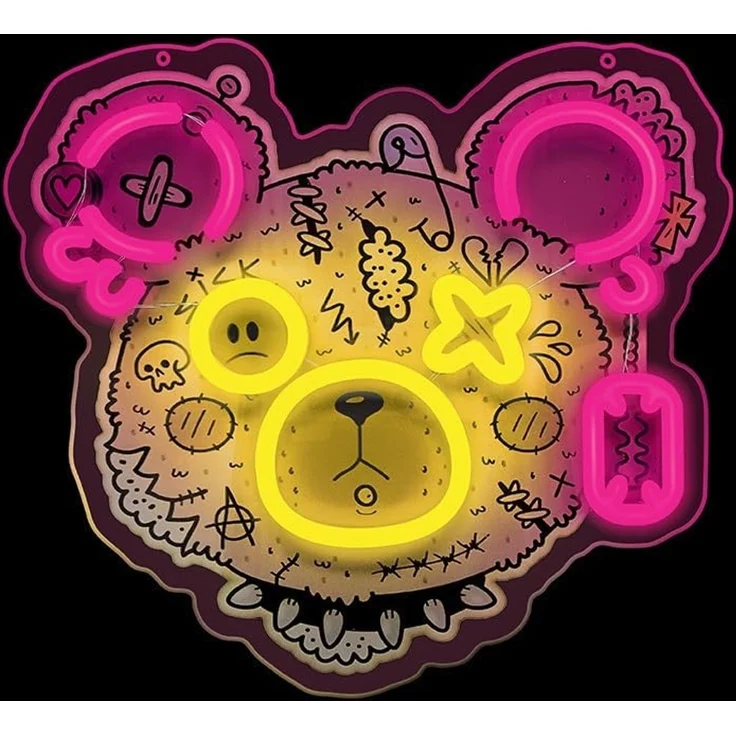 Forever Light LED Neon Art Wandkunst Wanddekoration Dekolicht Punk Teddy Bear – Bild 8
