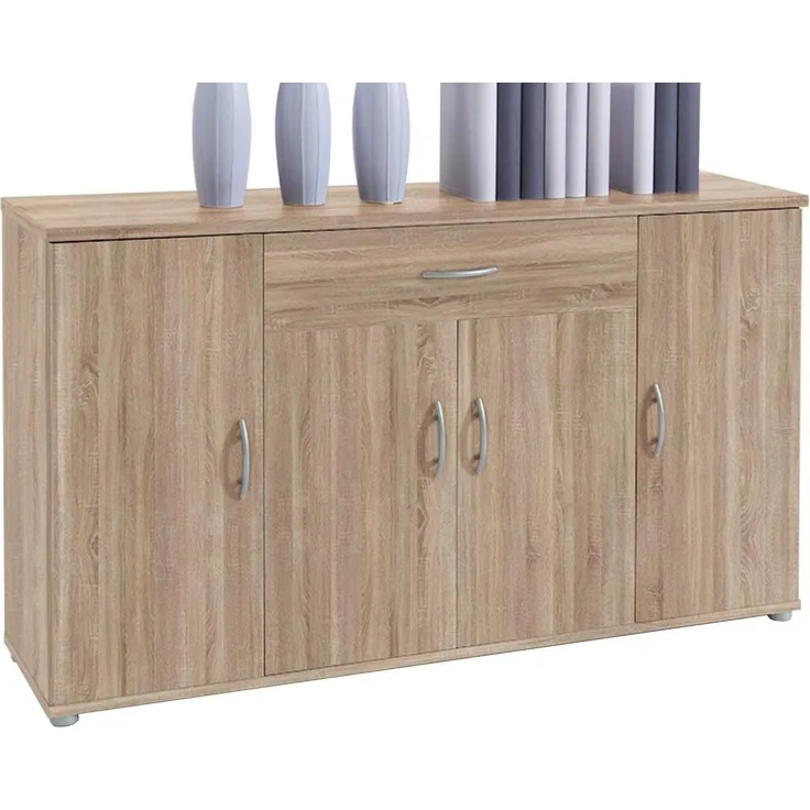 Sideboard >Lissy< in Sonoma-Eiche aus Kunststoff - 118x70x30cm (BxHxT)
