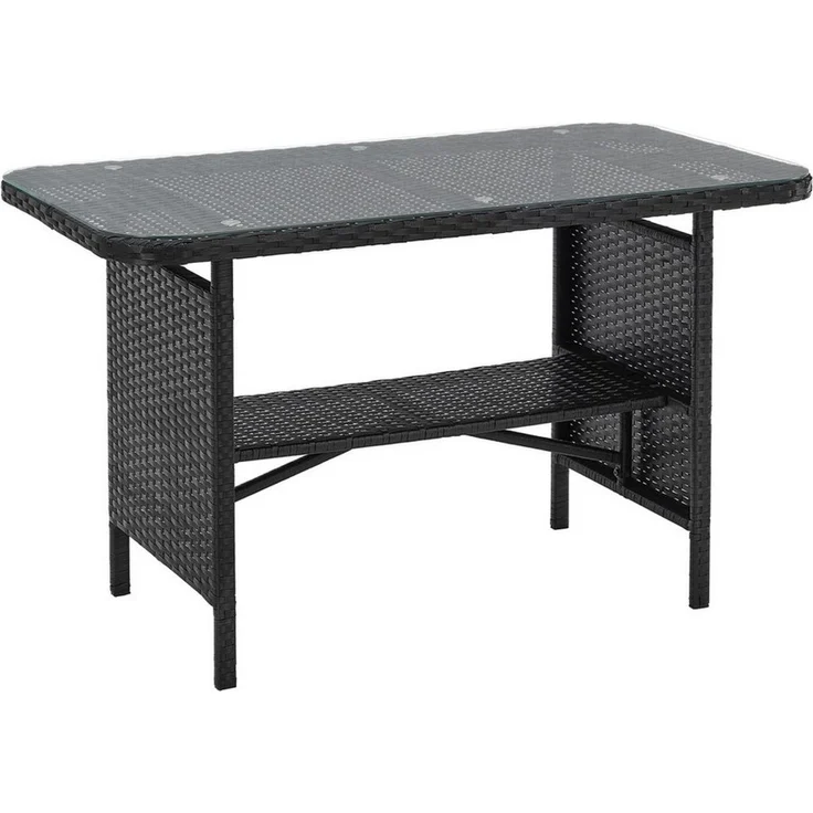 SVITA Garten-Essgruppe DALLAS, Polyrattan, 4-teilig, Outdoor Set, 2 Sessel, 2er-Sofa, Esstisch – Bild 3