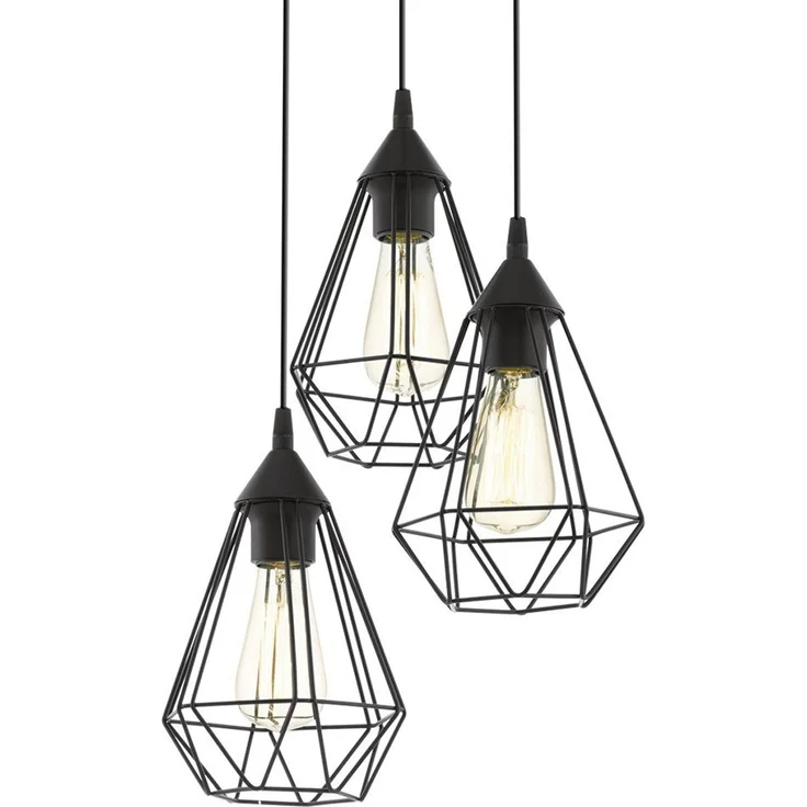 Eglo 'Tarbes' Rondell-Hängeleuchte, Stahl schwarz, dimmbar, E27, 3x40W – Bild 1