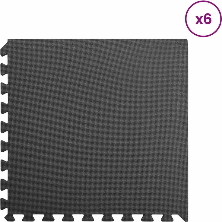 vidaXL Pool Bodenschutzmatte 6 stk. Schwarz 2,16 ㎡ EVA-Schaum 3433268 – Bild 2