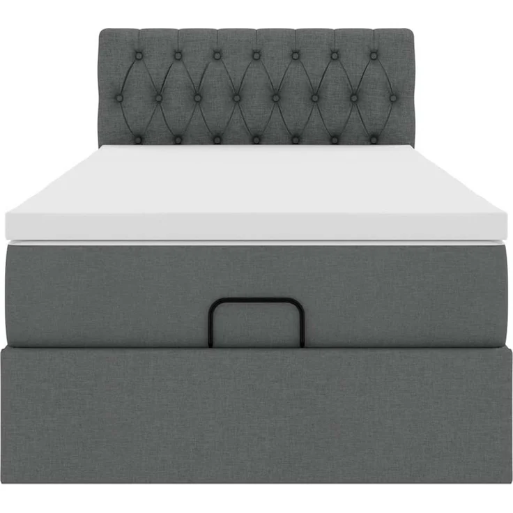 vidaXL Ottoman-Bett mit Matratze Dunkelgrau 80x200 cm Stoff 3311498 – Bild 5