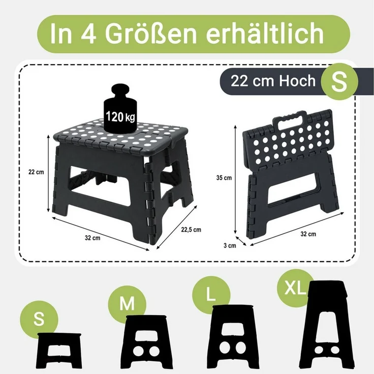 ZOLLNER Tritthocker, 100% Kunststoff, bis ca. 120 kg belastbar, Antirutschnoppen – Bild 2