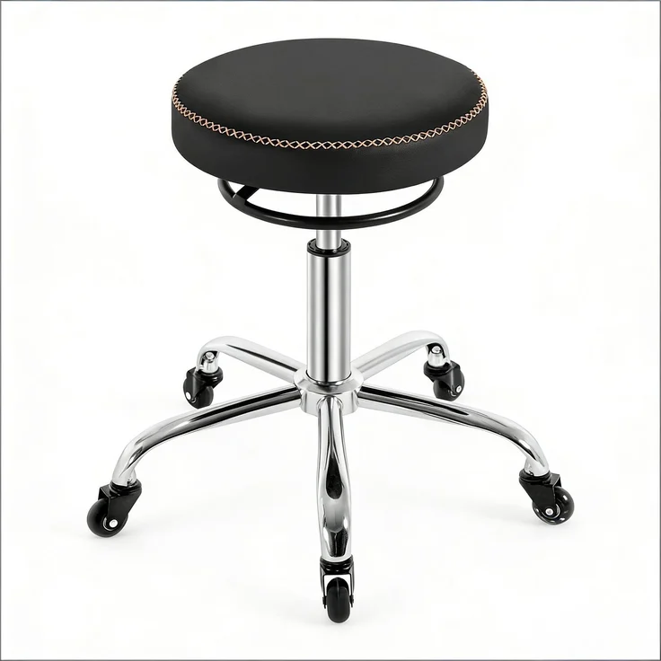 Bürostuhl,Drehbarer Bürostuhl,Bequem beweglicher Bürostuhl,Friseurstühle,Massagestühle,Barstühle(nur mit Bürostühlen)--Schwarz--49x49x58cm--YOUDENOVA – Bild 3