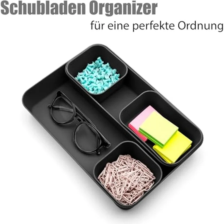 BigDean Organizer Schubladen Organizer mit 8 Fächern in Schwarz (Set, 1 St, 8 tlg), Küche (Lebensmittelecht), Schreibtisch, Büro – Bild 2